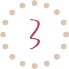 MFD-Branding Visuals-0725-33 Number 3 inside a circle of soft beige dots.